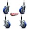 Service Caster 4'' Blue Poly Wheel Swivel 3/4'' Expanding Stem Caster Set 2 Brakes, 4PK SCC-EX20S414-PPUB-BLUE-2-TLB-2-34 - alternate 3